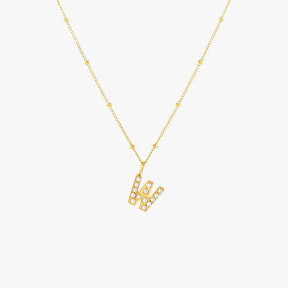 Pearl Initial Necklace