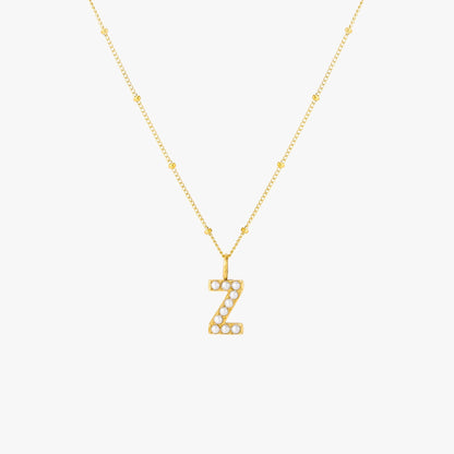 Pearl Initial Necklace