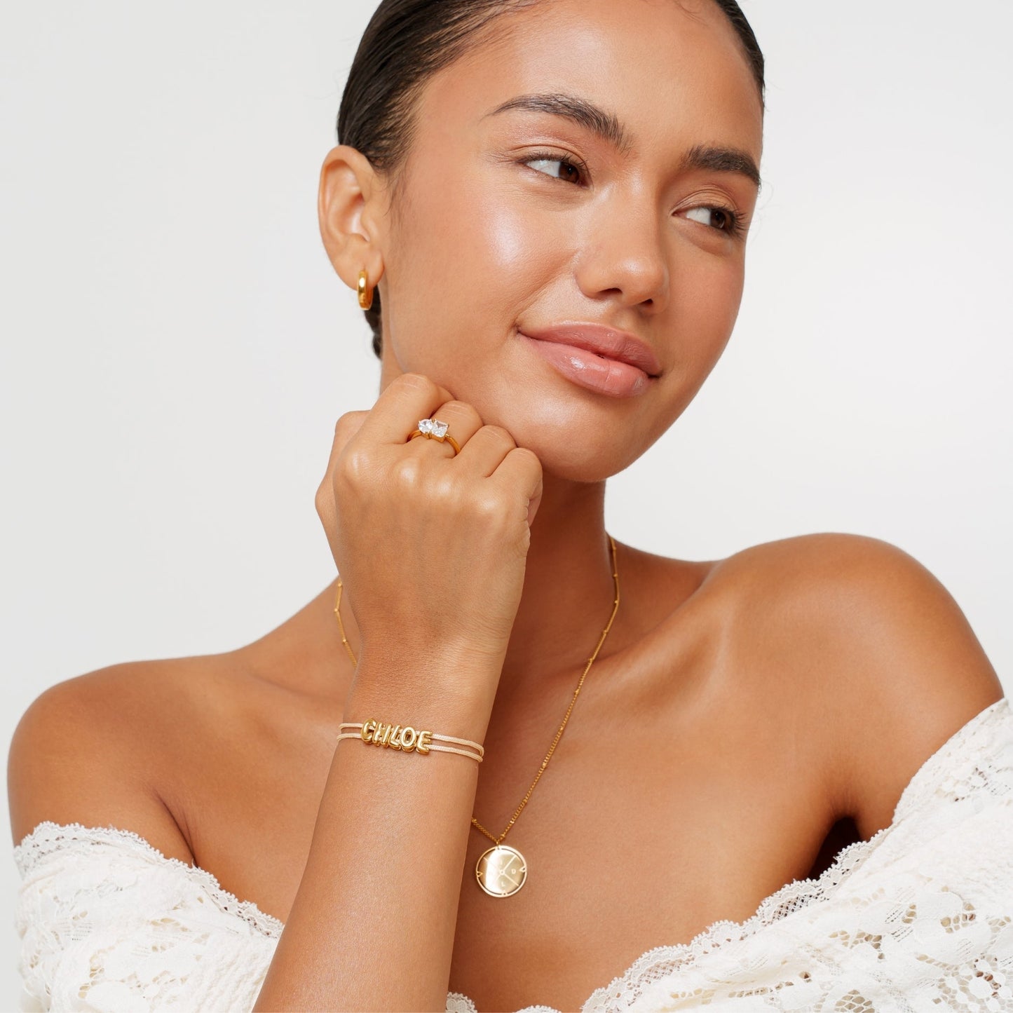 Pulsera con nombre de burbuja