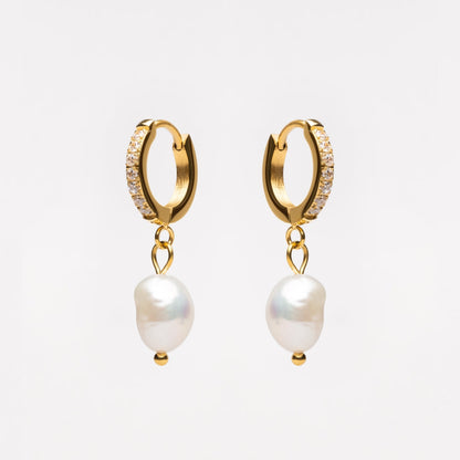 Freshwater Pearl Hoop Earrings