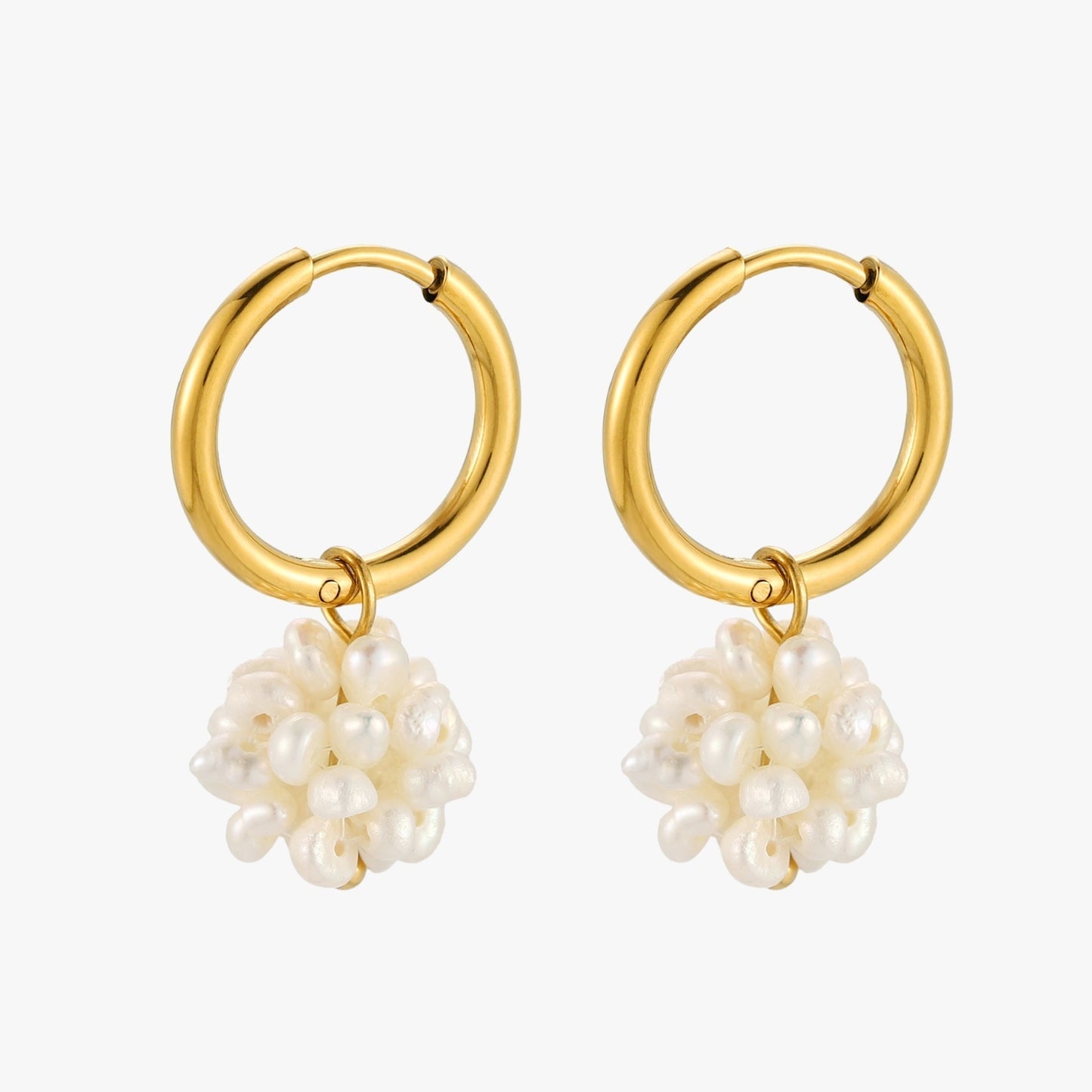 Pendientes de aro pequeñas perlas