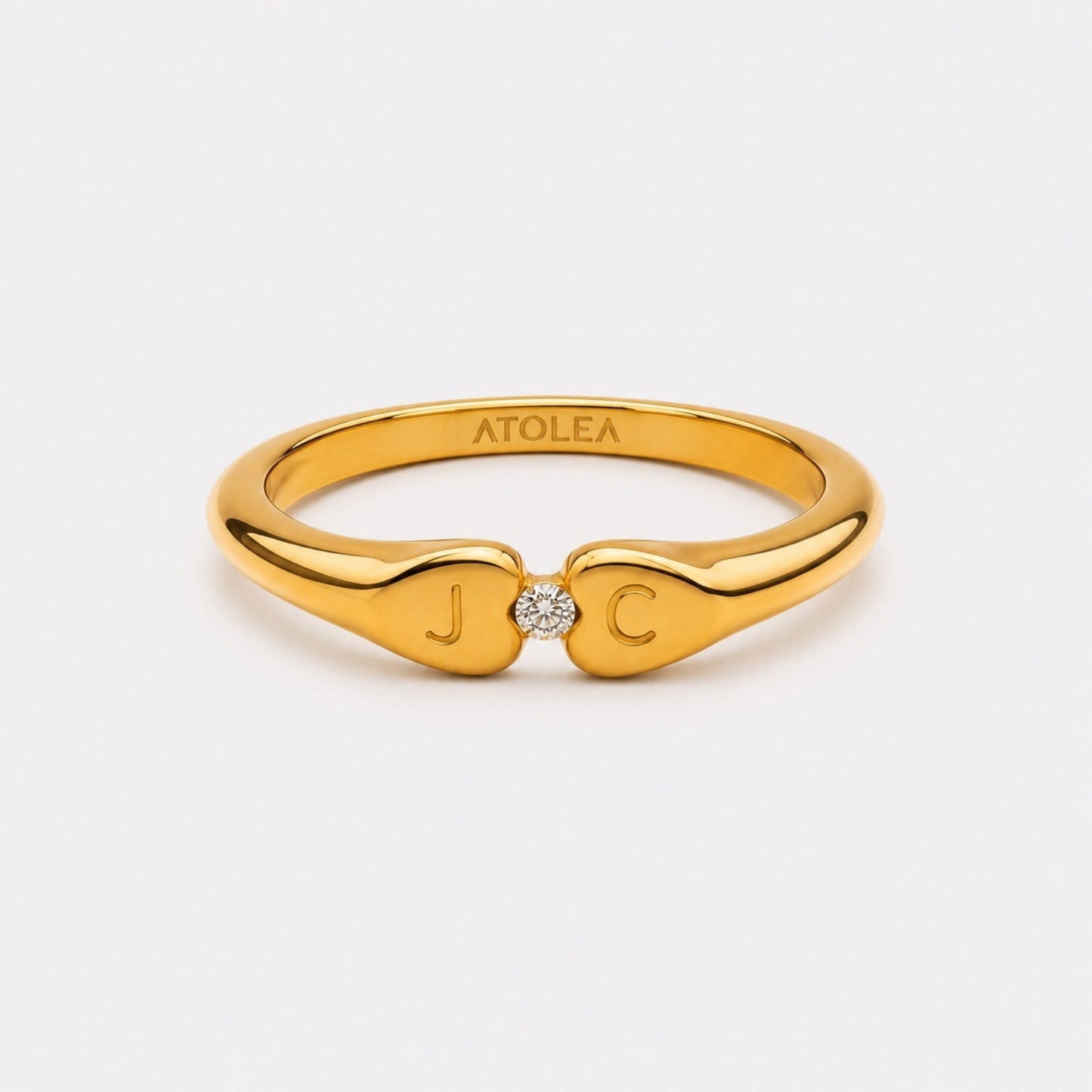 Anillo de cristal con dos iniciales